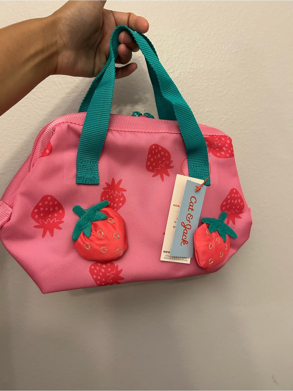 Cat & Jack Pink Strawberry Kids lunch Bag